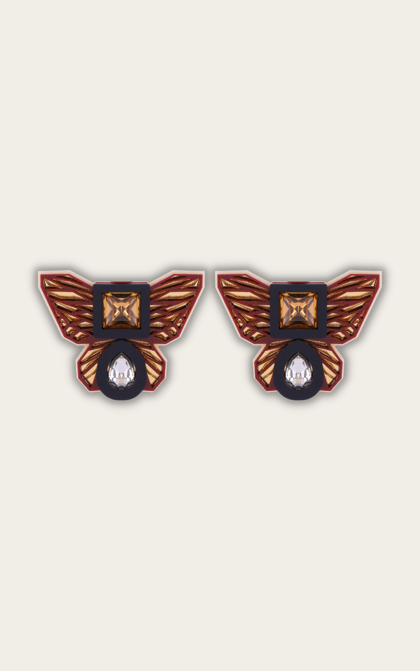 BUTTERFLY STUDS IN BROWN